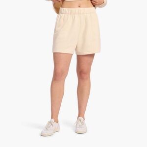 Nuuds Seamed Vintage Fleece Washed Bone Shorts